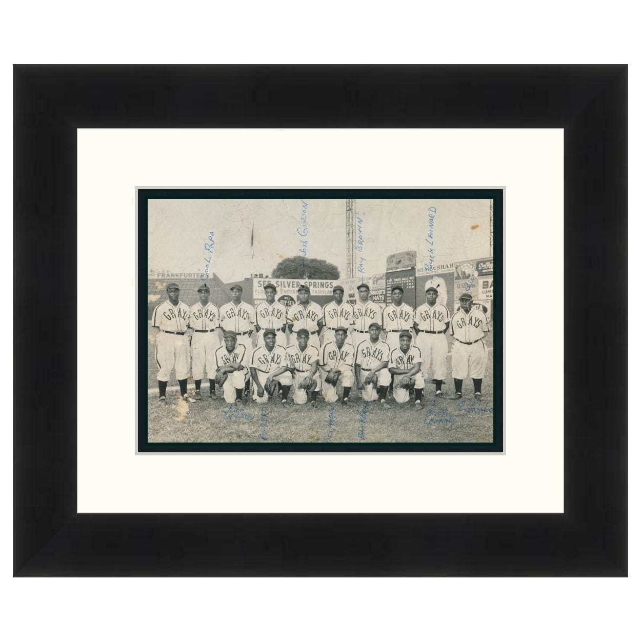 1 of 2: 1943 Homestead Grays by Wright and Riley (Black Frame, Double Matted)