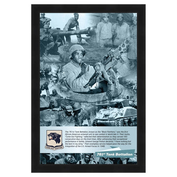 761st Tank Battalion Black Panthers soldiers operating tanks during WWII combat (Black Frame)