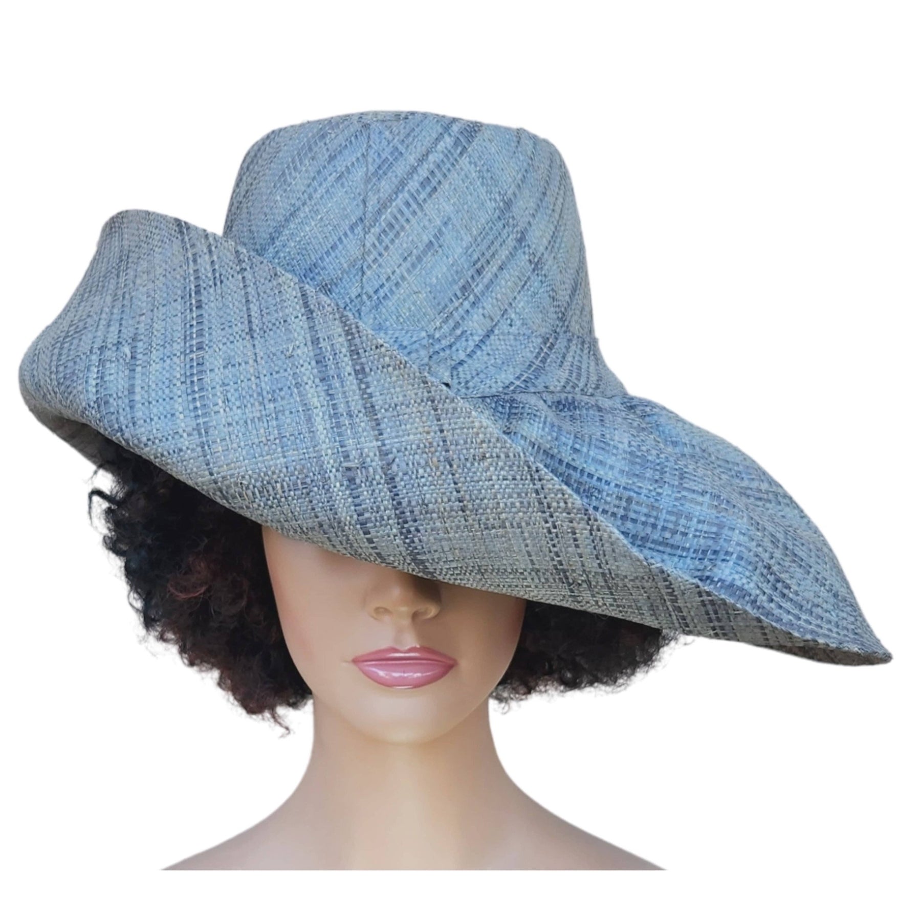 4 of 4: Ane: Madagsacar Big Brim Raffia Sun Hat (Mannequin II)