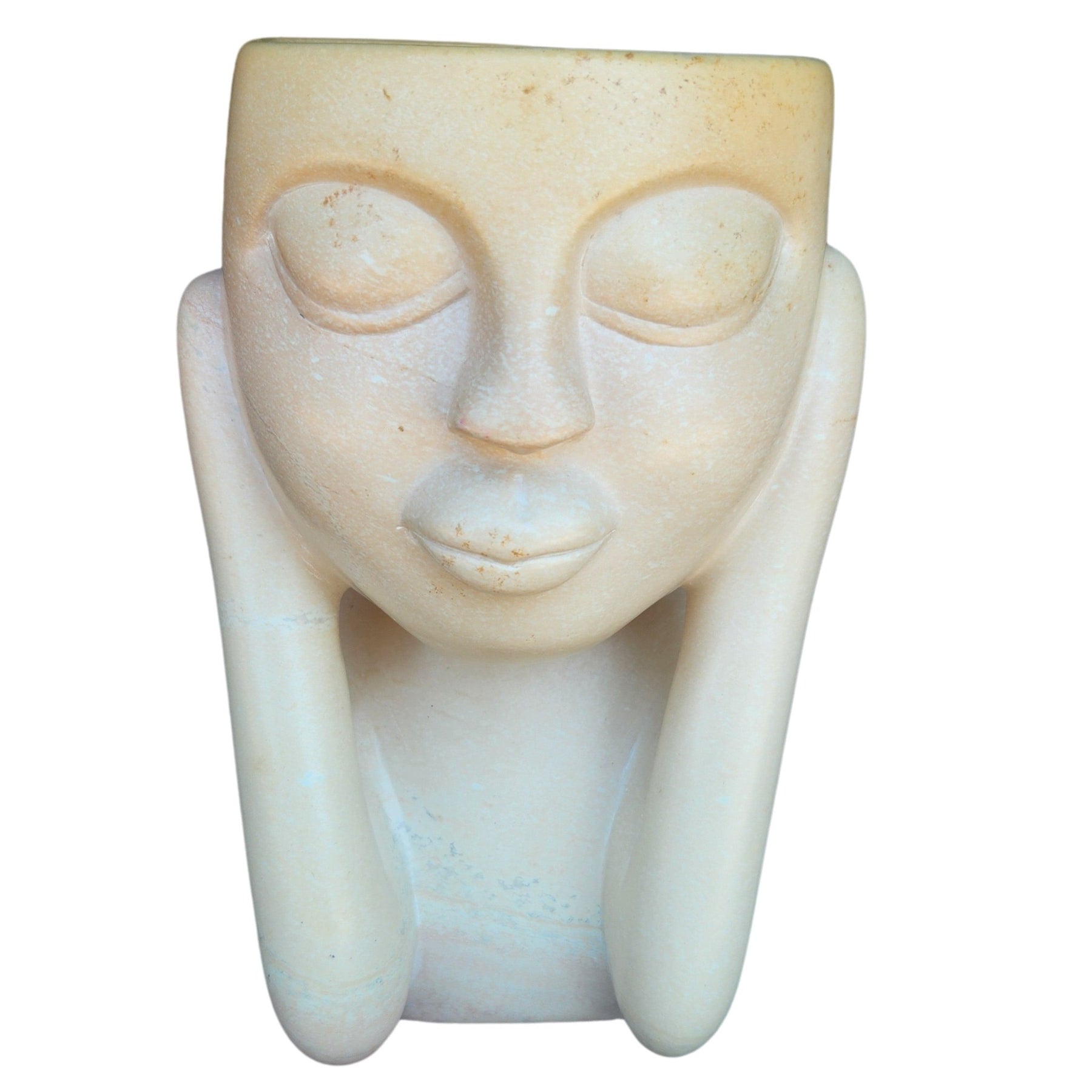 13 of 16: Utulivu: Hand Carved African Soapstone Vase (Front 3)