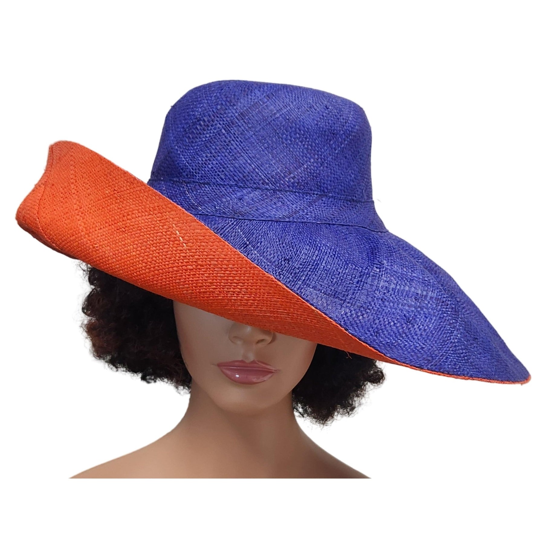 1 of 5: Adedagbo: Madagascar Big Brim Raffia Sun Hat (Mannequin, Main)