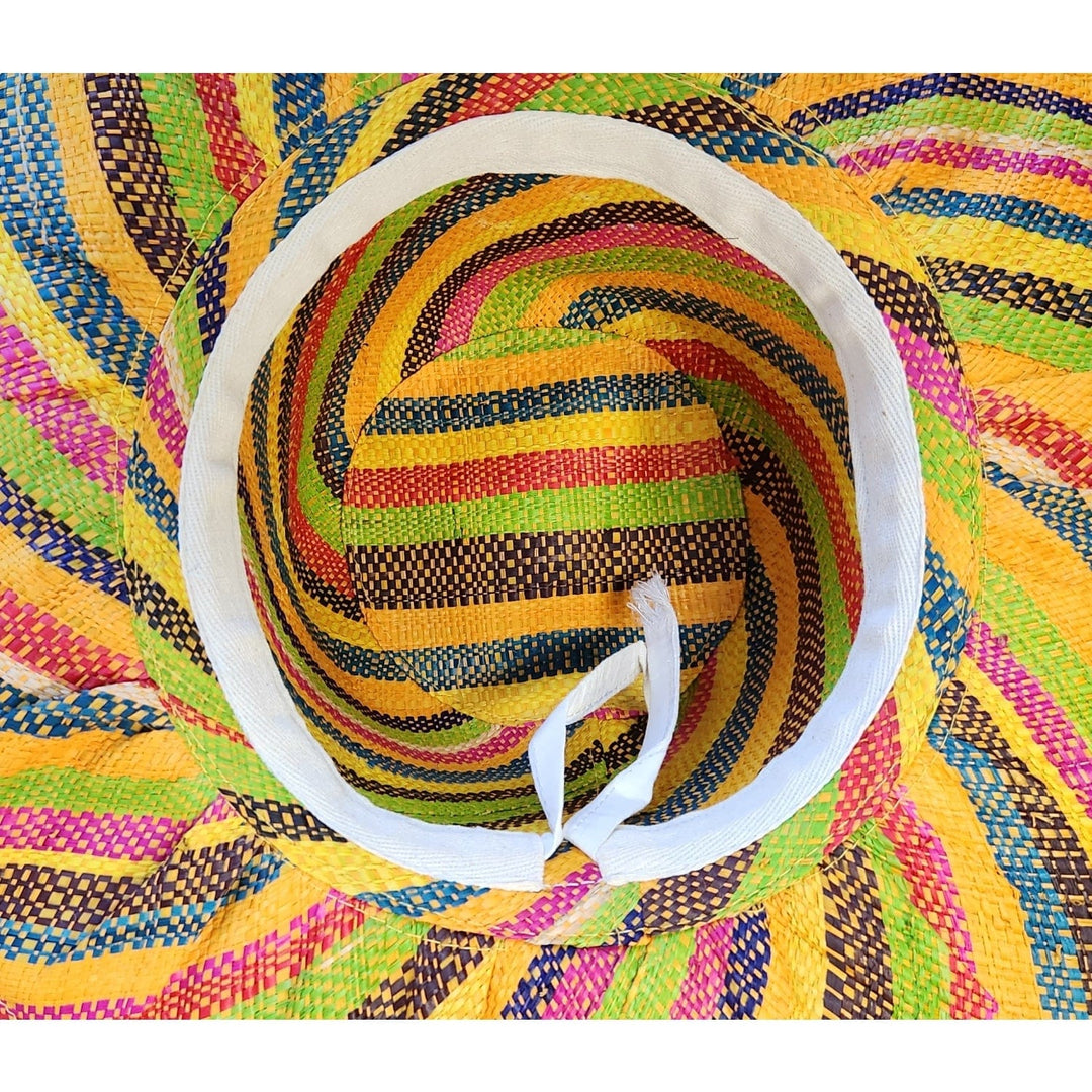 Abigay: Authentic Hand Woven Madagsacar Big Brim Raffia Sun Hat