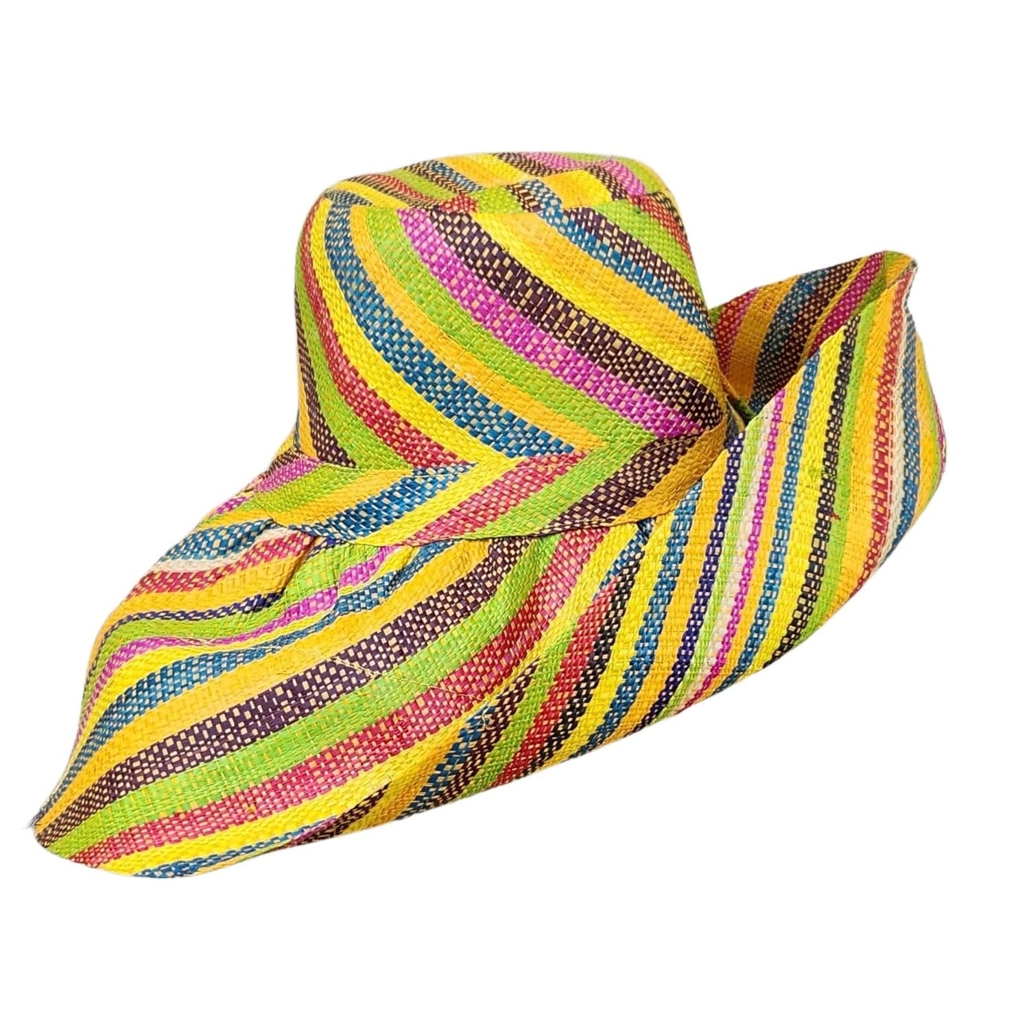 1 of 3: Abigay: Authentic Hand Woven Madagsacar Big Brim Raffia Sun Hat