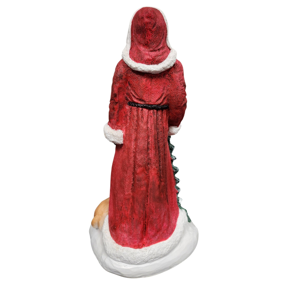 African American Santa Claus with Tree Figurine (Rear)