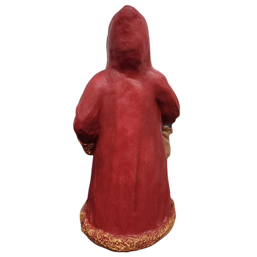 African American Santa Claus with Gift Sack Figurine (Rear)