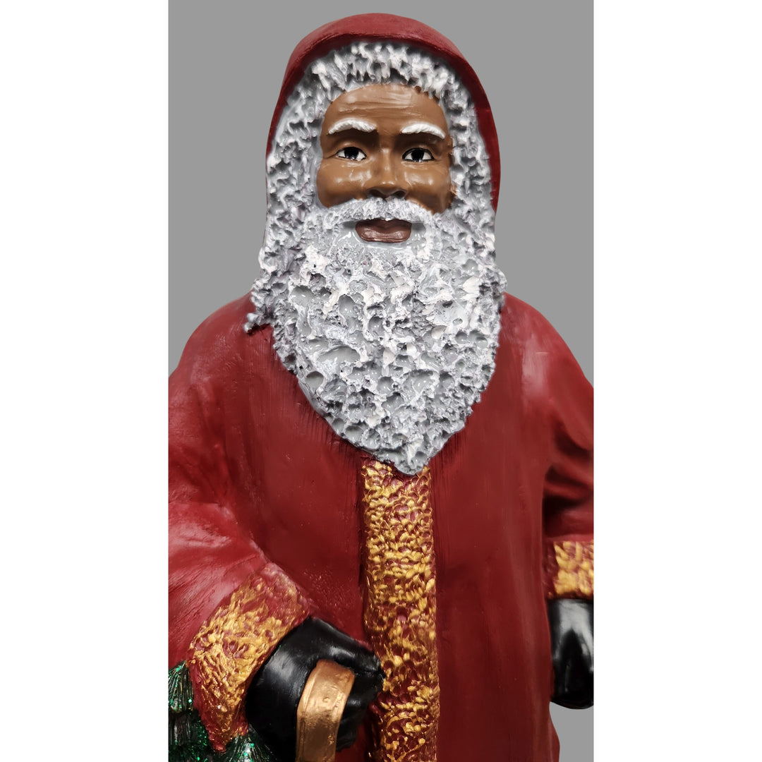 African American Santa Claus with Gift Sack Figurine (Detail)