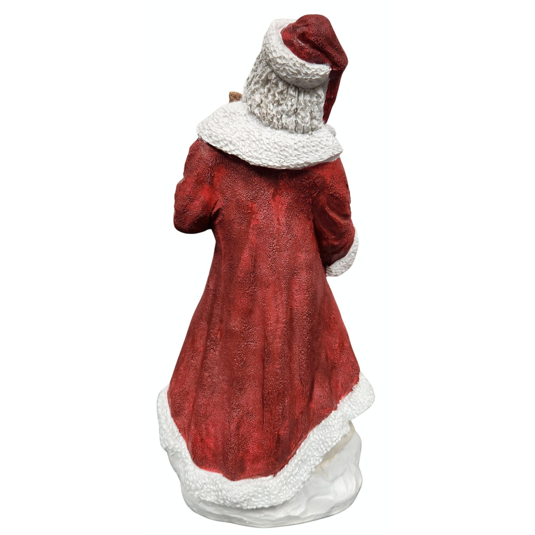 African American Santa Claus with Staff II Figurine (Rear)