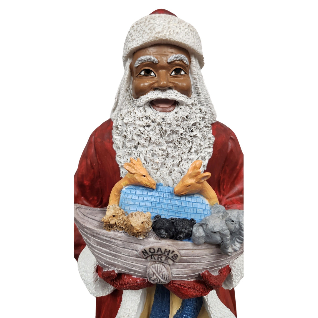 African American Santa Claus with Toy Boat Figurine (Detail)