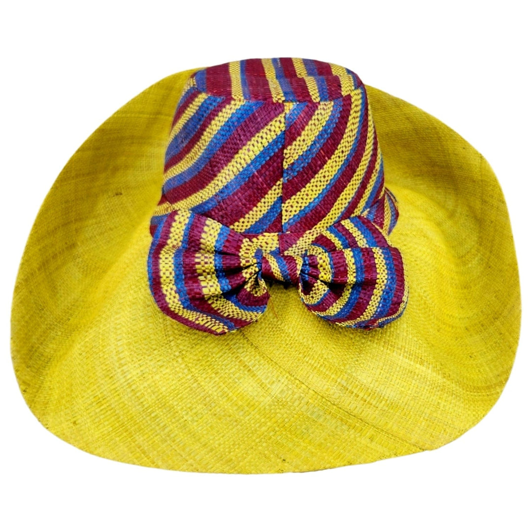 Alvita: Authentic Hand Woven Multicolor Madagascar Big Brim Raffia Sun Hat