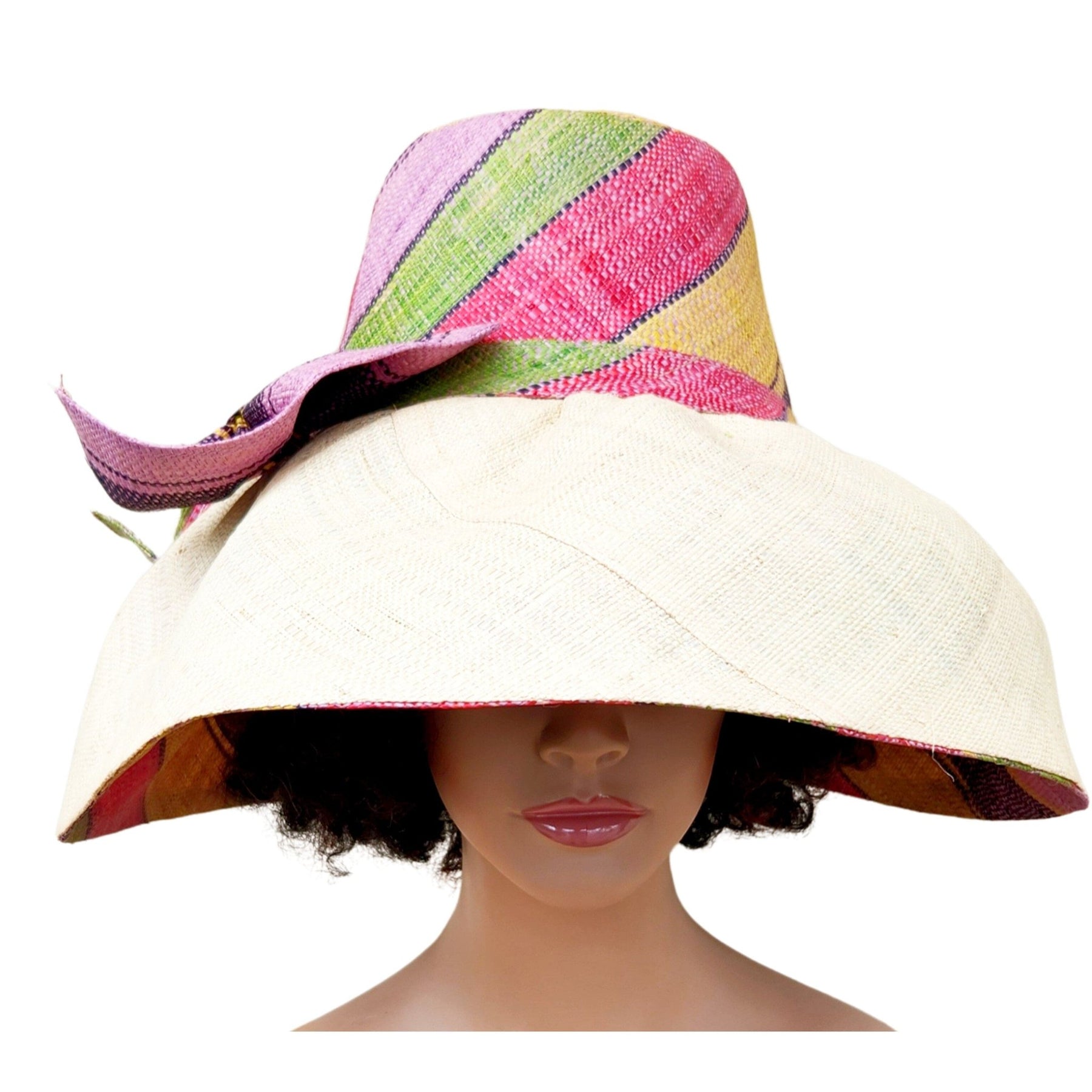 3 of 4: Bandile: Madagsacar Big Brim Raffia Sun Hat (Mannequin 2)
