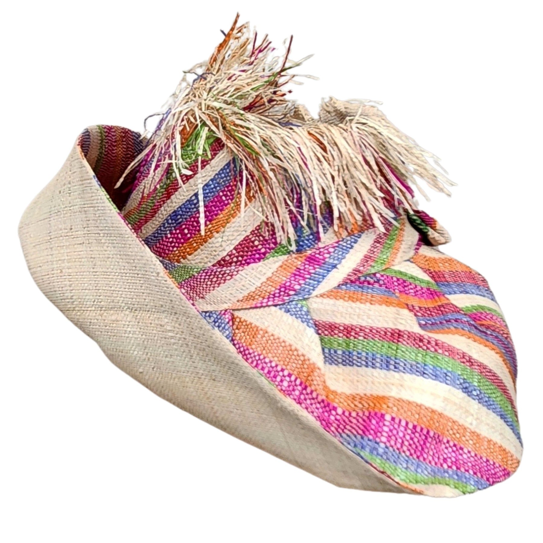 1 of 8: Benie: Madagascar Big Brim Crown Out Raffia Sun Hat