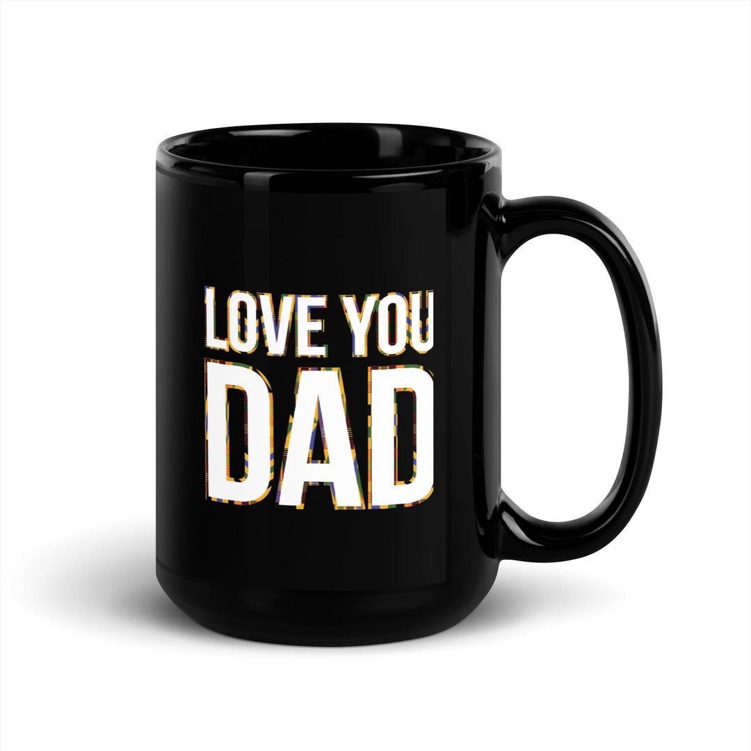 Love You Dad Glossy Ceramic Coffee/Tea Mug II (15 Ounce, Black, Right Handle)