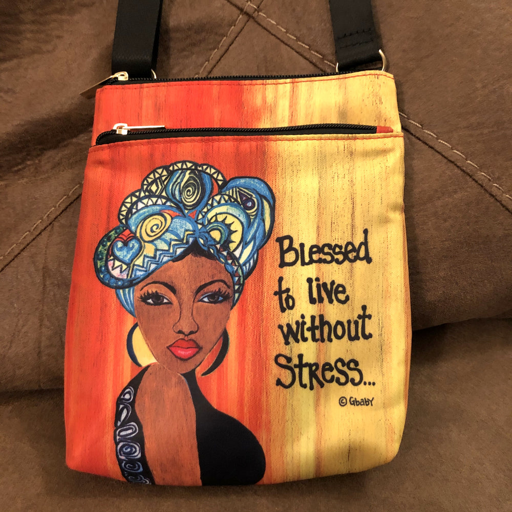 Blessed to live without Stress: African American Travel Purse by Gbaby (Lifestyle)