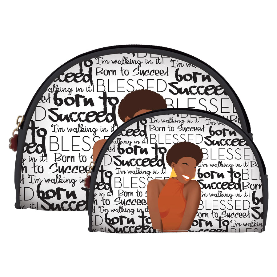 Born 2 Succeed by African American Expressions: African American Cosmetic Bag Set/Duo