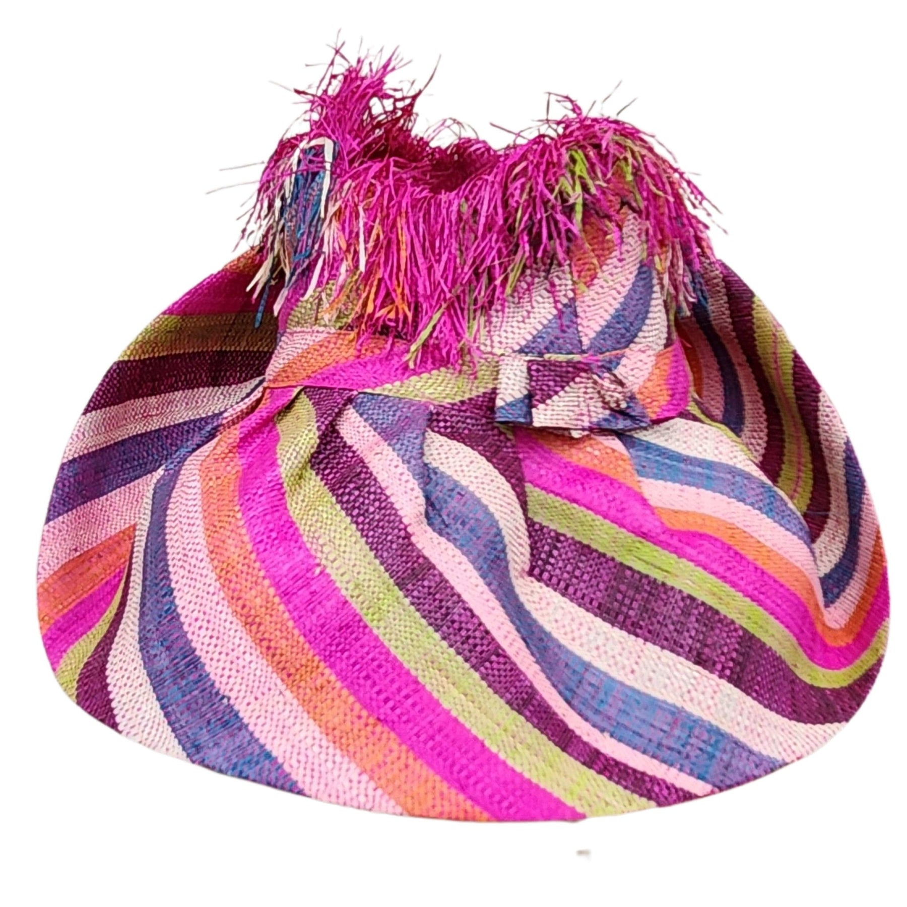 2 of 8: Brady: Madagascar Big Brim Crown Out Raffia Sun Hat (Rear)