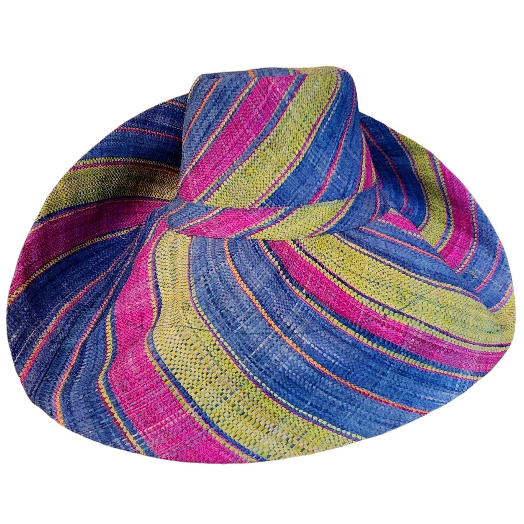 2 of 3: Riana: Hand Woven Multi-Color Madagascar Big Brim Raffia Sun Hat
