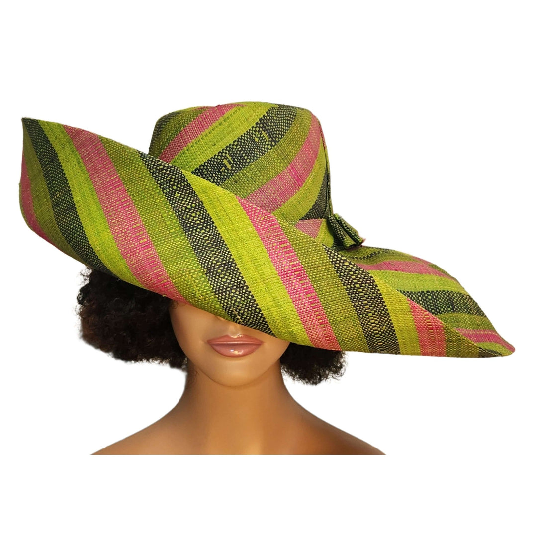 Celeste: Madagsacar Big Brim Raffia Sun Hat (Mannequin, Front 3)