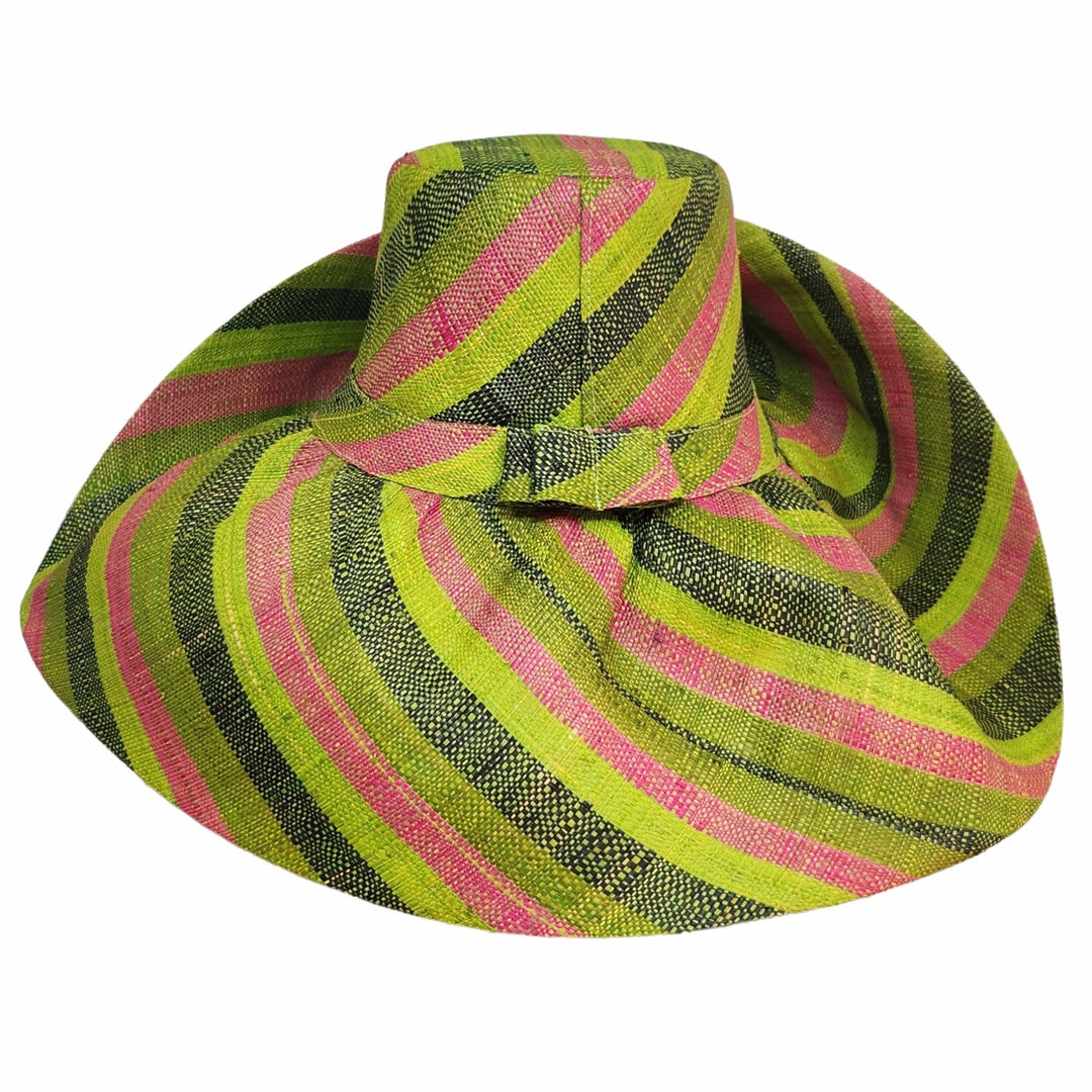 Celeste: Madagsacar Big Brim Raffia Sun Hat (Rear View)