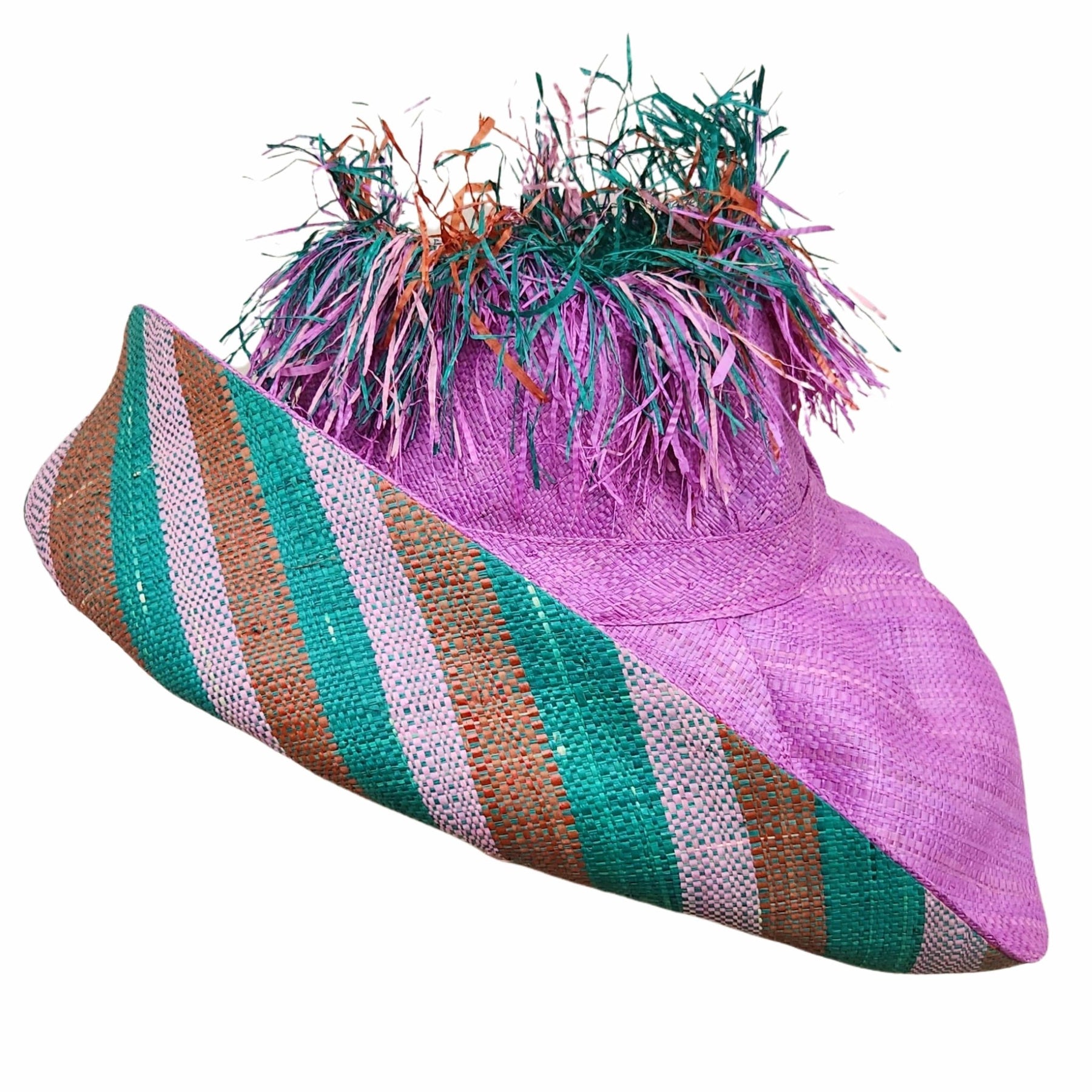 1 of 8: Chéckina: Madagascar Big Brim Crown Out Raffia Sun Hat