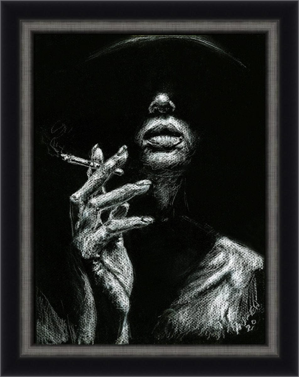3 of 3: Chillin' (Female) by Andrew Nichols (Black and Silver Stacked Frame)