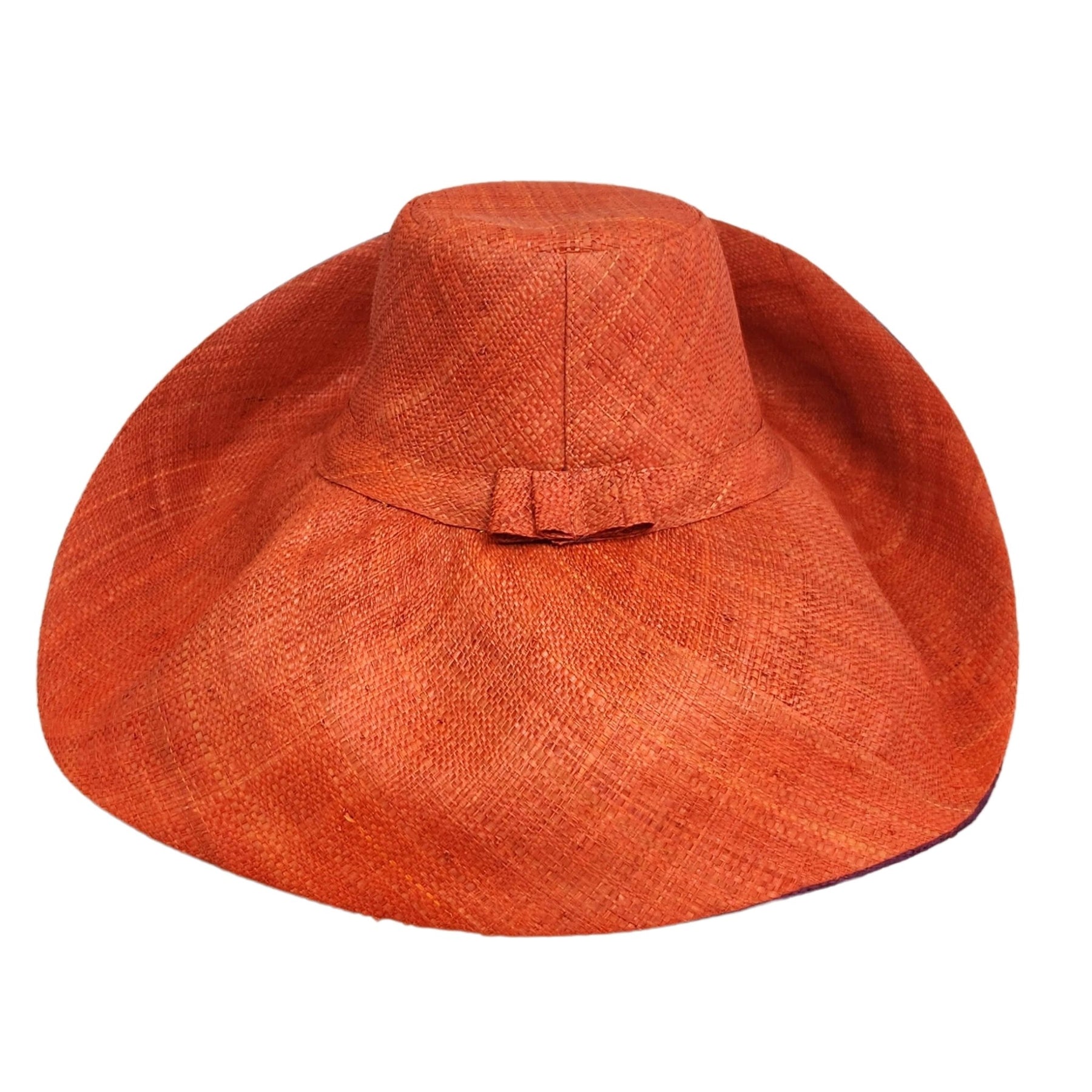 4 of 4: Clemson: Madagsacar Big Brim Raffia Sun Hat (Rear View)