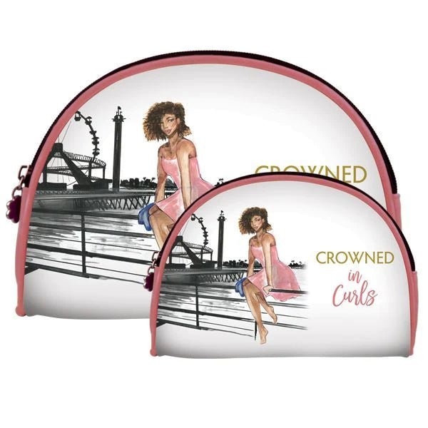 Crowned in Curls by Sara Myles: African American Cosmetic Bag Set/Duo
