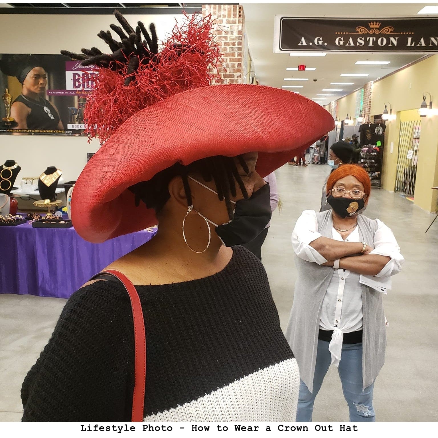 8 of 8: Madagascar Big Brim Crown Out Raffia Sun Hat (Lifestyle Photo 6)