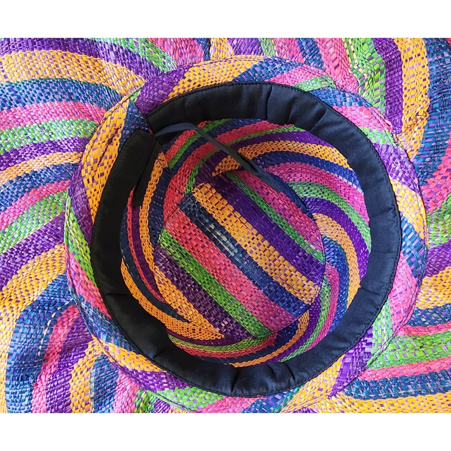 3 of 3: Damerae: Authentic Hand Woven Multicolor Madagascar Big Brim Raffia Sun Hat
