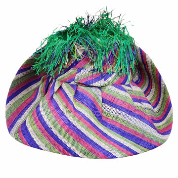 Divine: Madagascar Big Brim Crown Out Raffia Sun Hat (Rear)