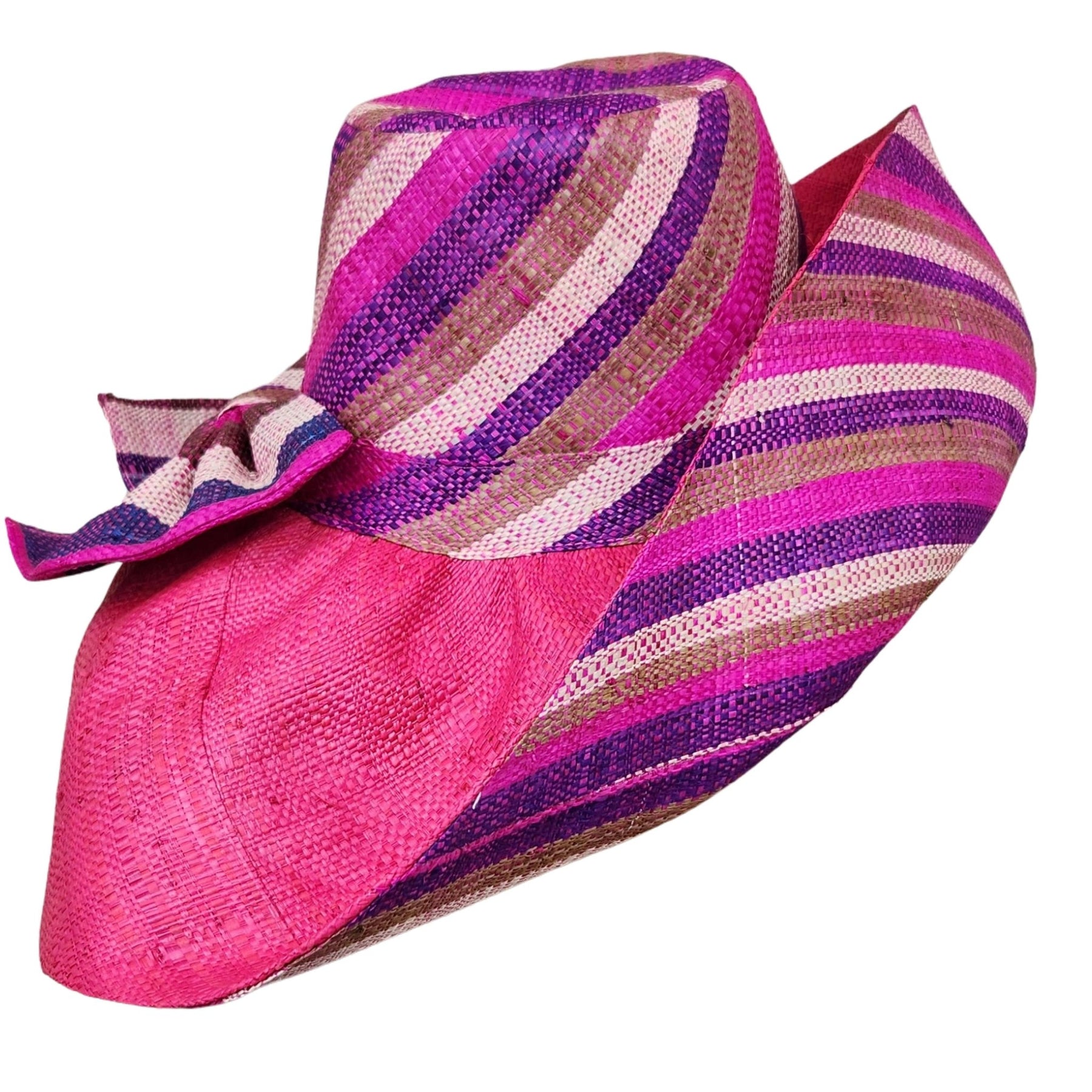 1 of 3: Duduzile: Hand Woven Multicolor Madagascar Big Brim Raffia Sun Hat