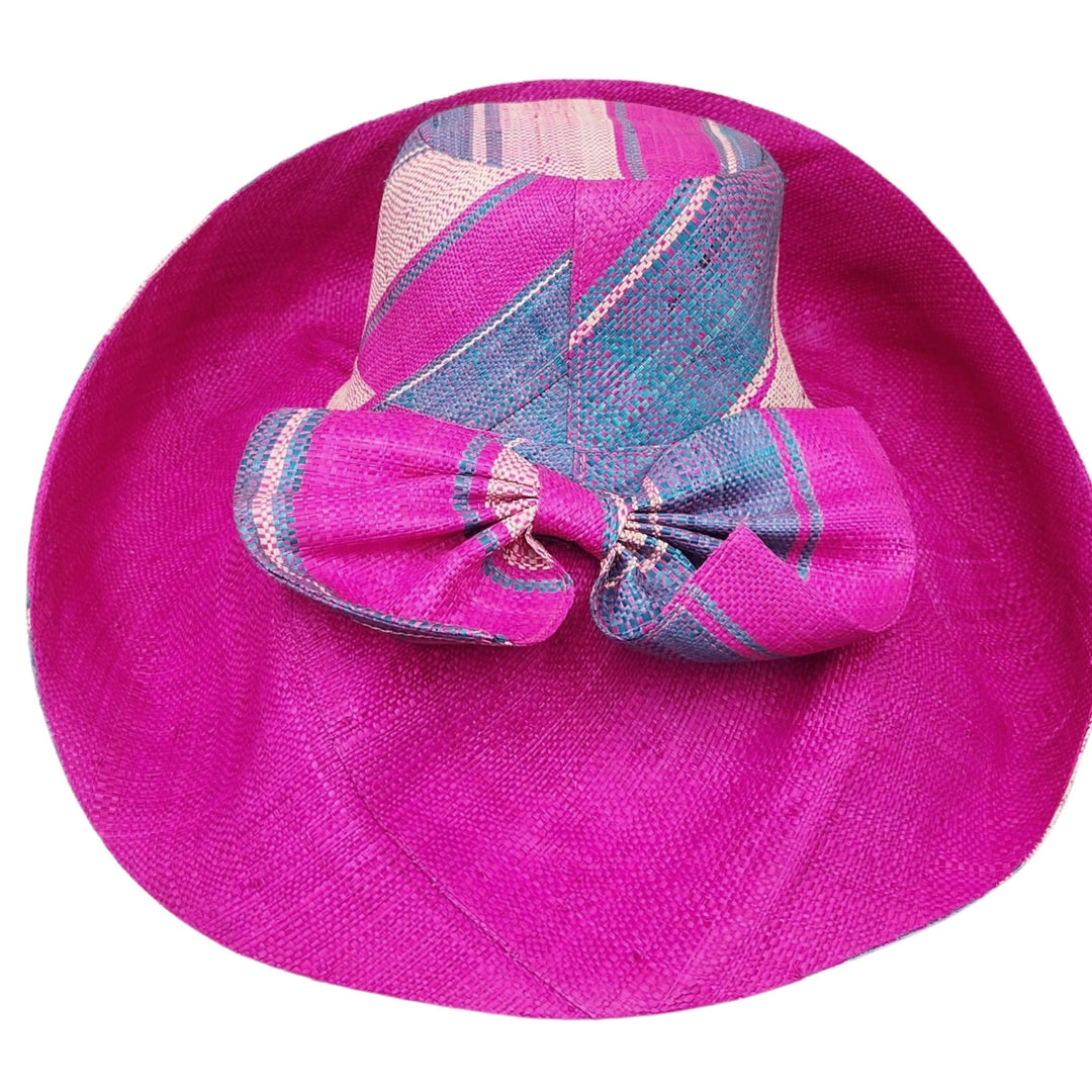 Dumisani: Madagsacar Big Brim Raffia Sun Hat (Rear)