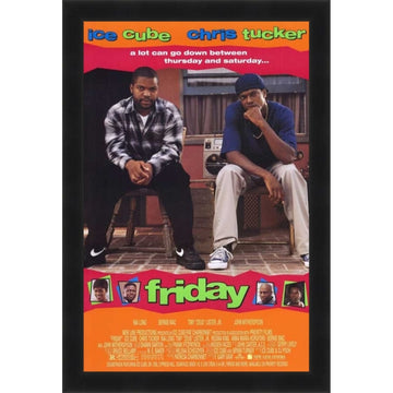 Friday movie poster featuring Ice Cube and Chris Tucker in iconic 1995 comedy (Black Frame)