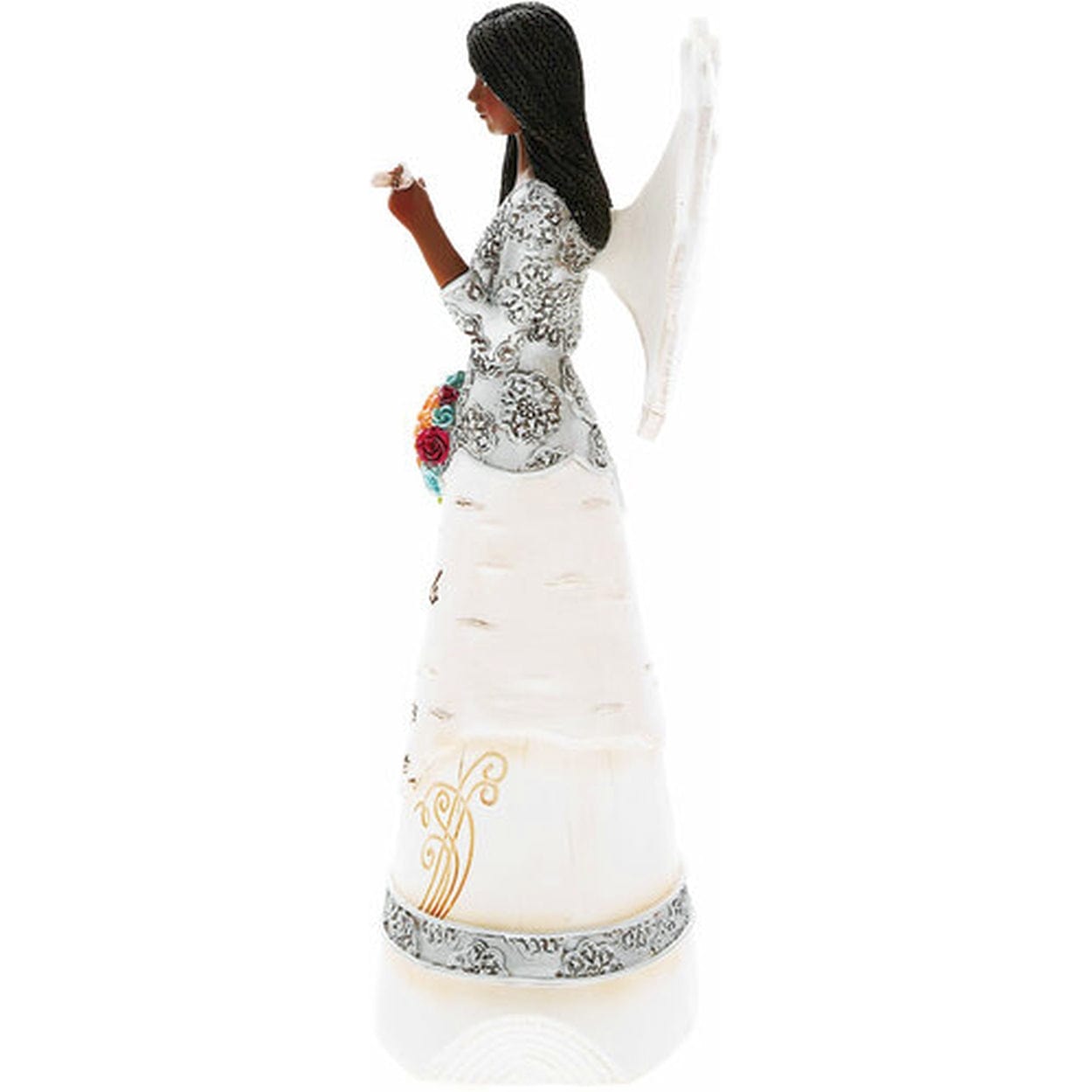 3 of 8: Friends Angel Figurine: Ebony Elements Collection by Pavilion Gifts (Side)