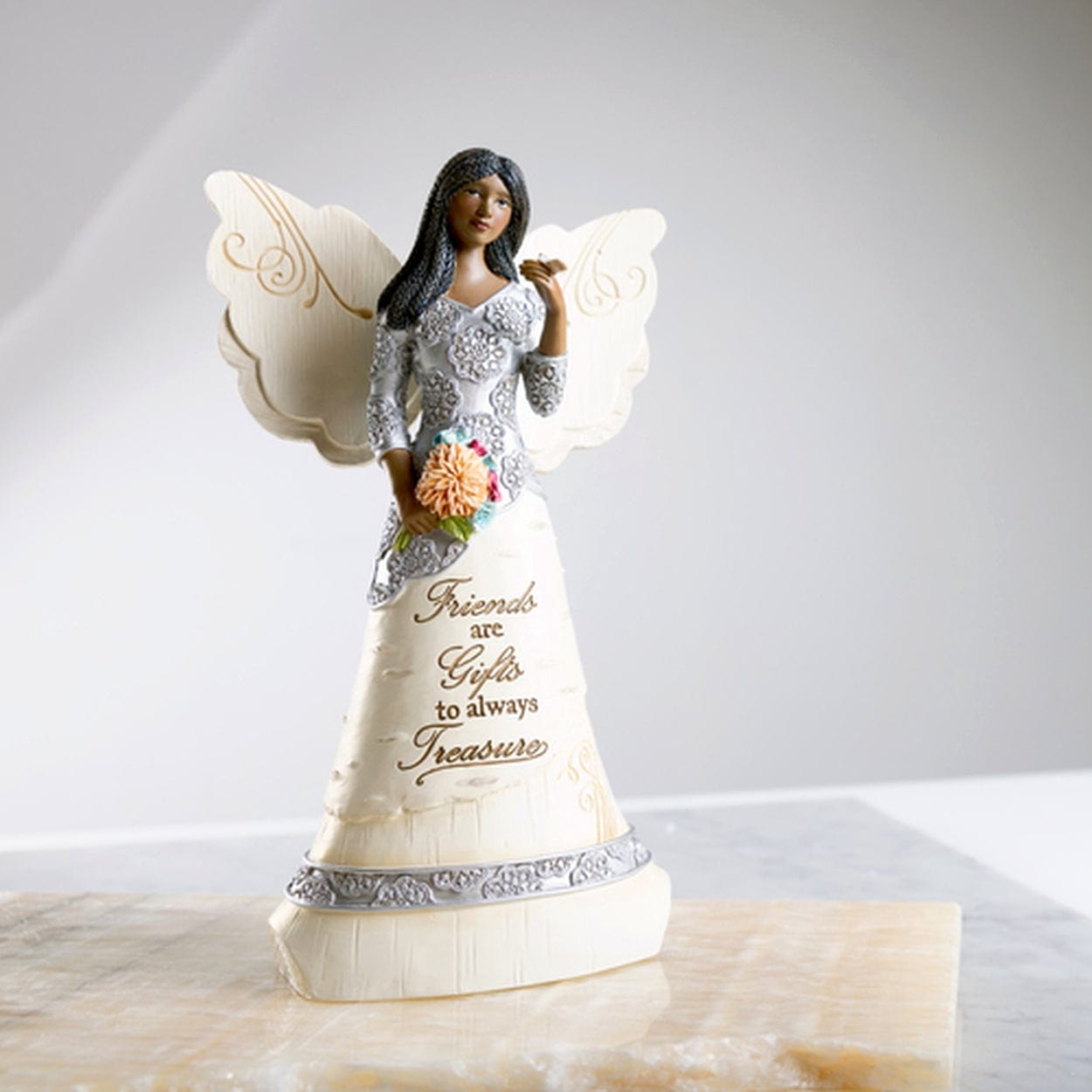 6 of 8: Friends Angel Figurine: Ebony Elements Collection by Pavilion Gifts (Lifestyle)