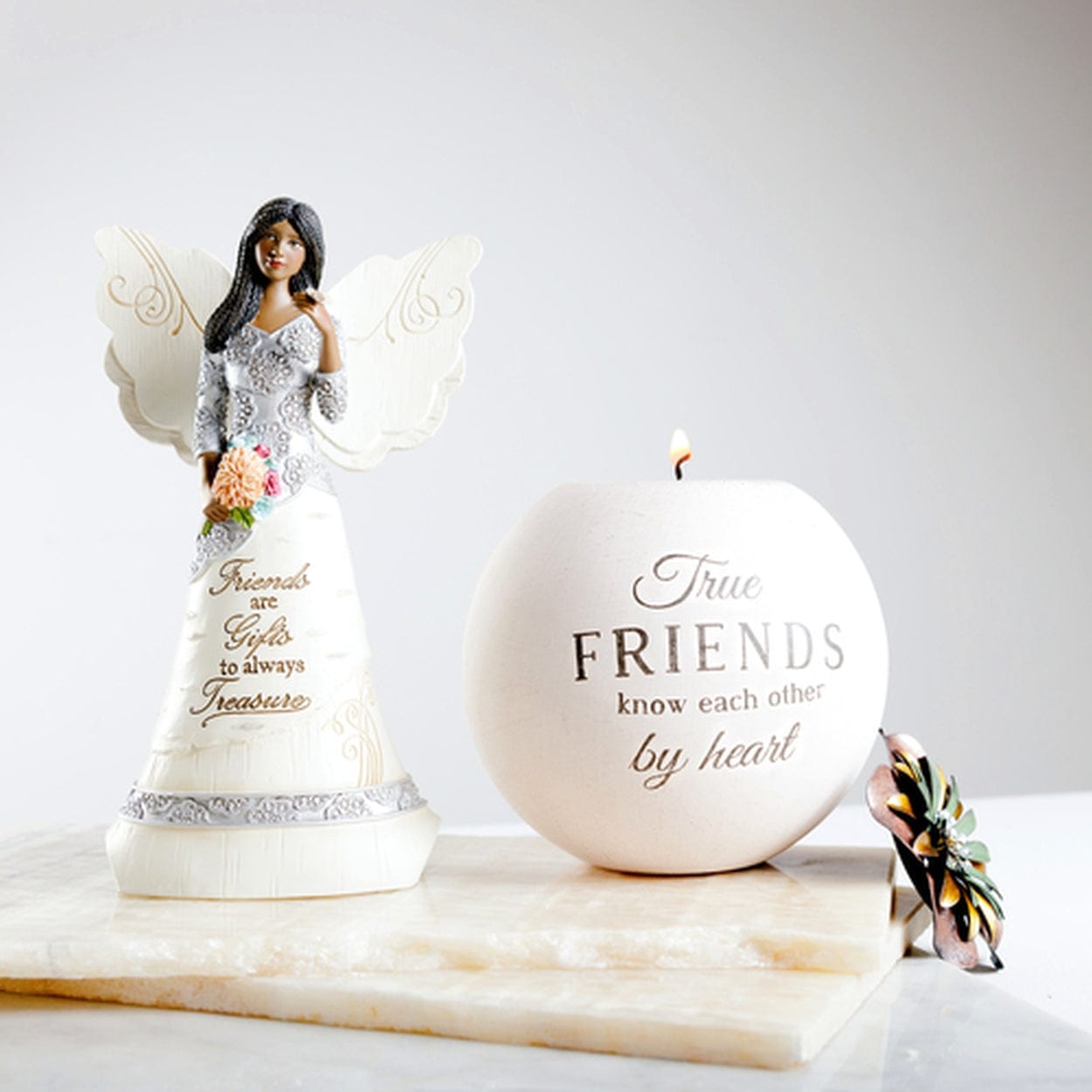 7 of 8: Friends Angel Figurine: Ebony Elements Collection by Pavilion Gifts (Lifestyle)
