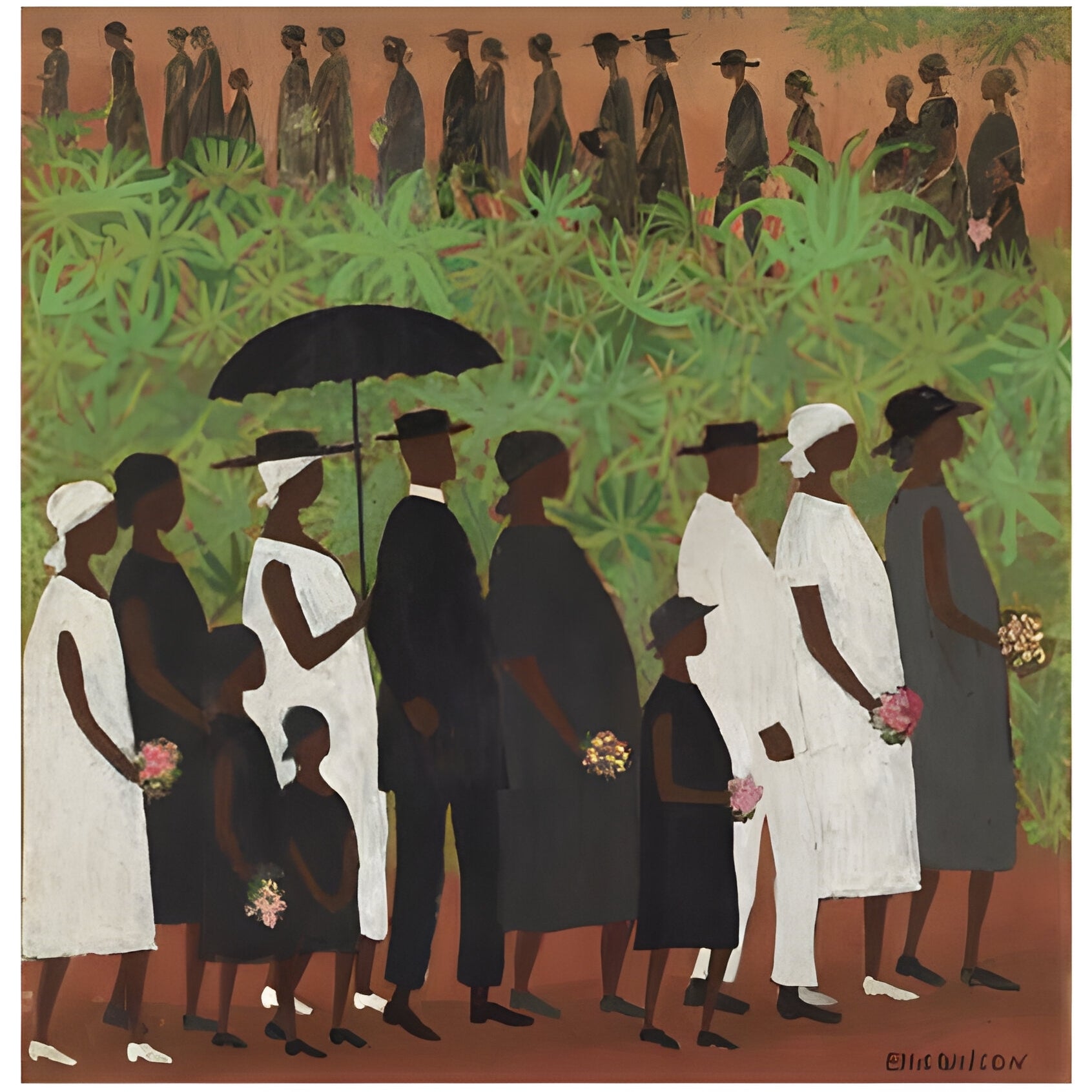 1 of 3: Funeral Procession by Ellis Wilson showing African Americans in dignified funeral procession (large)