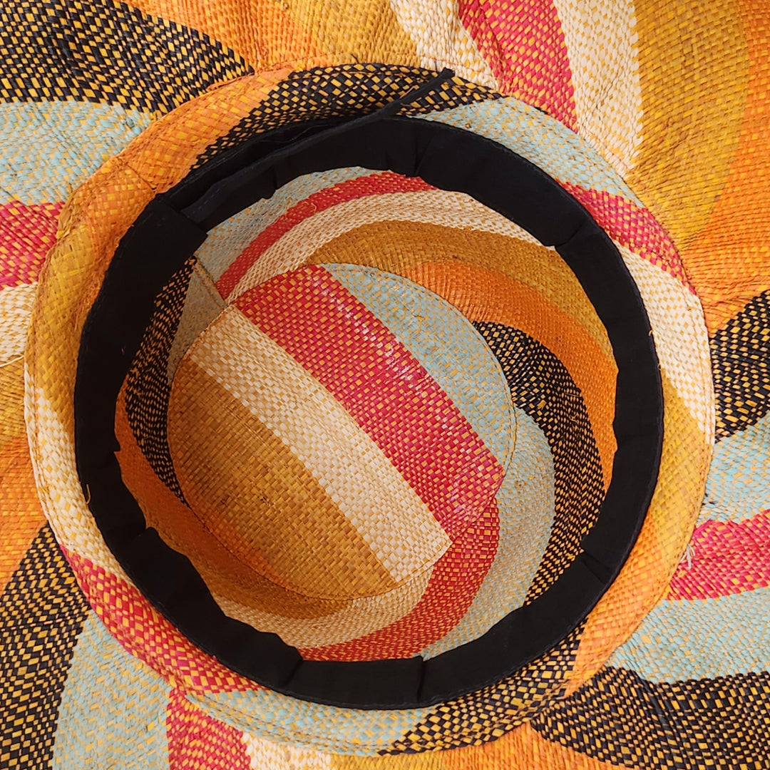 Gabisile: Madagsacar Big Brim Raffia Sun Hat (Interior)
