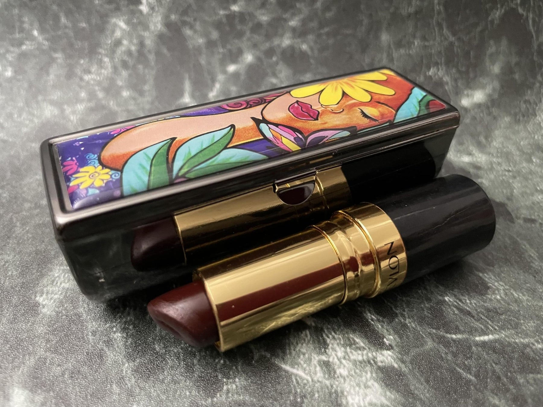 2 of 9: Garden Spirit Lipstick Mirror Case-Lipstick Case-Pamela HIlls-The Black Art Depot