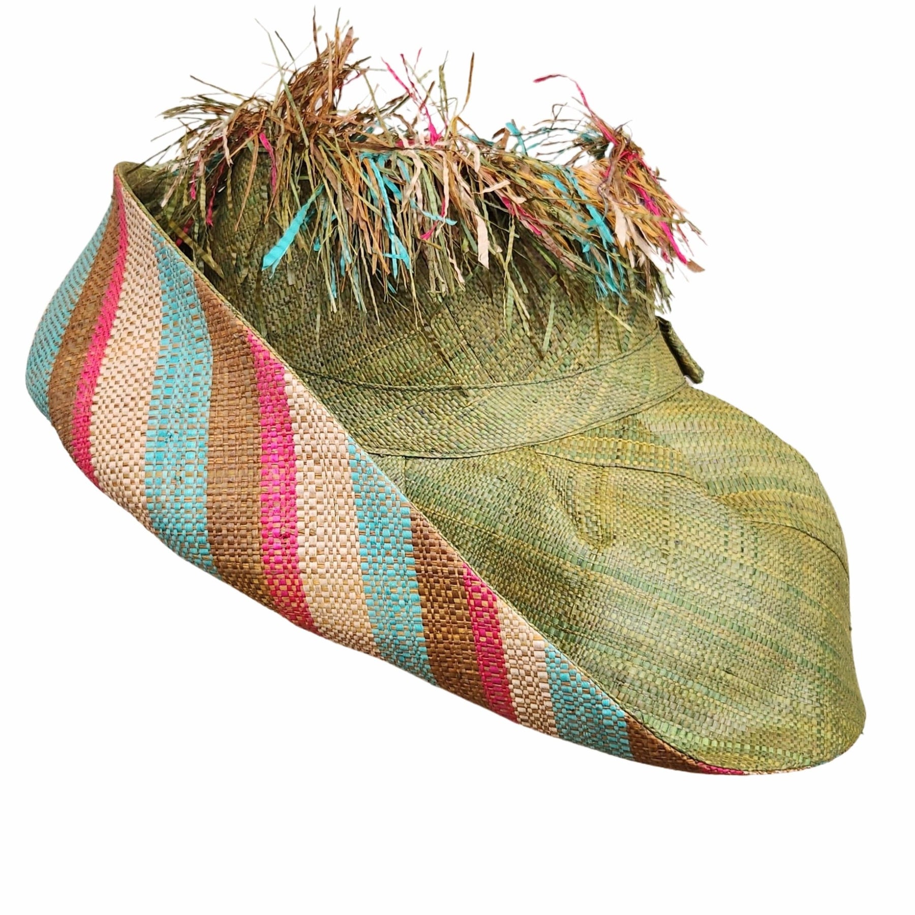 1 of 8: Gloria: Hand Woven Madagascar Big Brim Crown Out Raffia Sun Hat