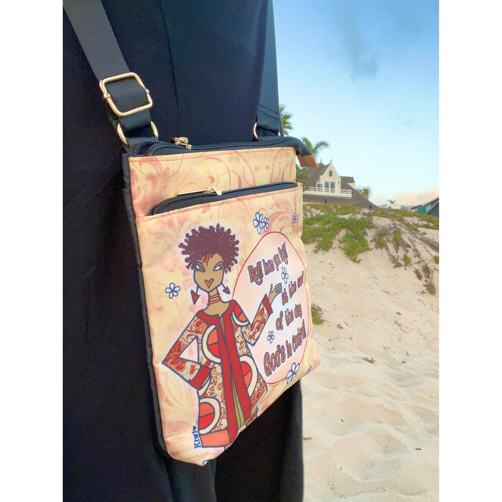God's in Control by Kiwi McDowell: African American Crossbody Travel Purse (Lifestyle 2)