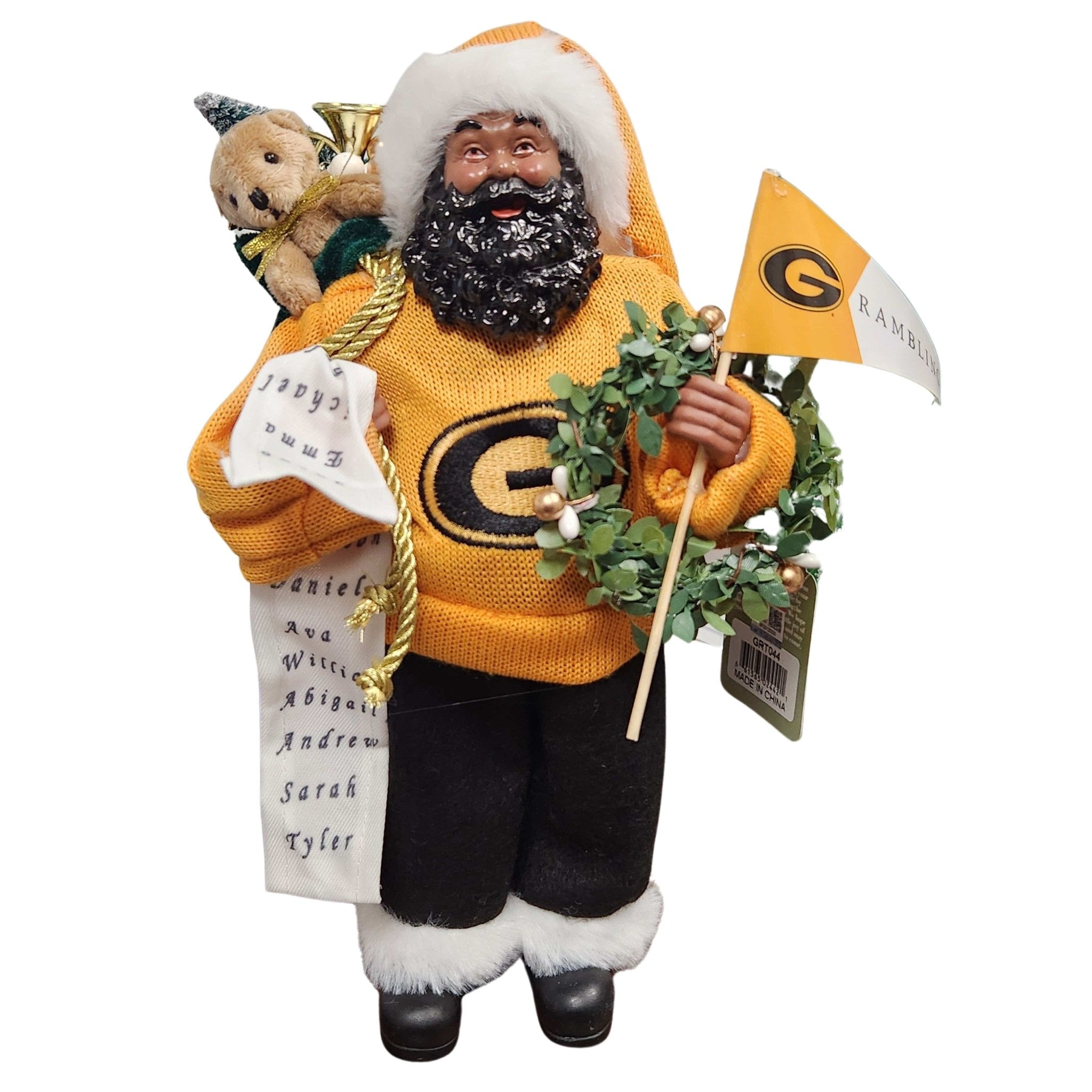 Grambling State Tigers: Black Santa Claus Figurine | HBCU Xmas