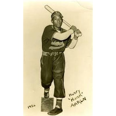 Hammerin' Hank Aaron with Indianapolis Clowns in 1952