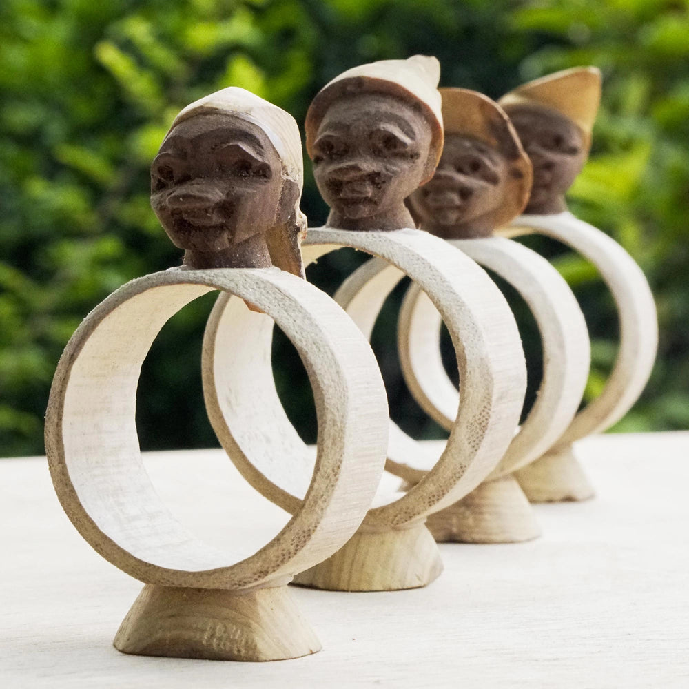 Hatted Family: Authentic Hand Made Napkin Rings by Francis Agbete (Lifestyle Photo)