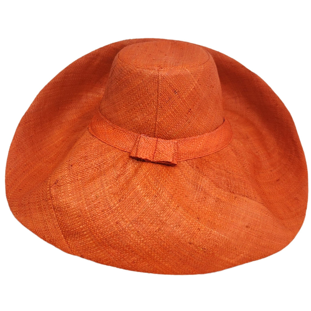 Hokie: Hand Woven Multicolor Madagascar Big Brim Raffia Sun Hat (Rear View)