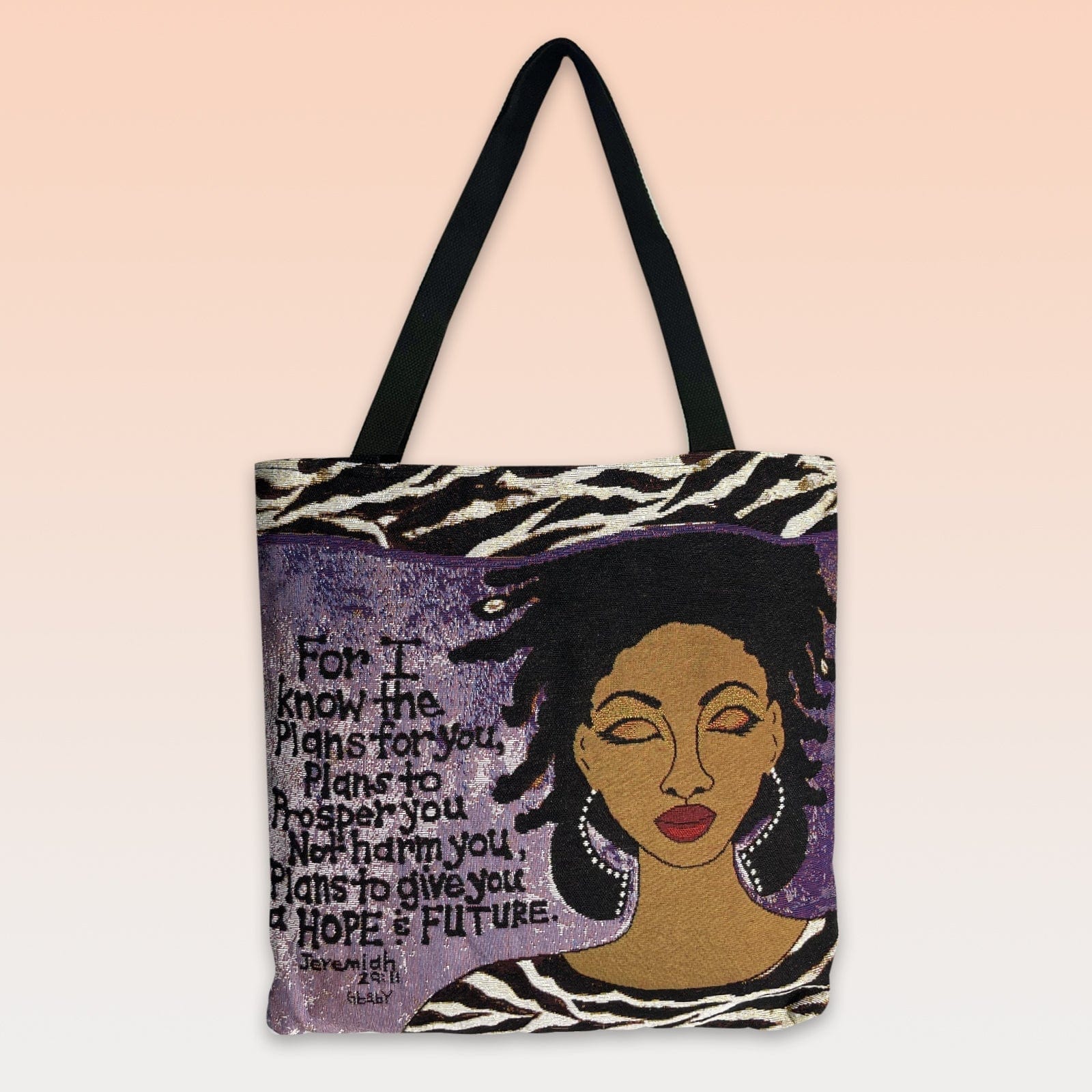 10 of 10: Hope and Future: African American Woven Tote Bag by GBaby (Colored Background)