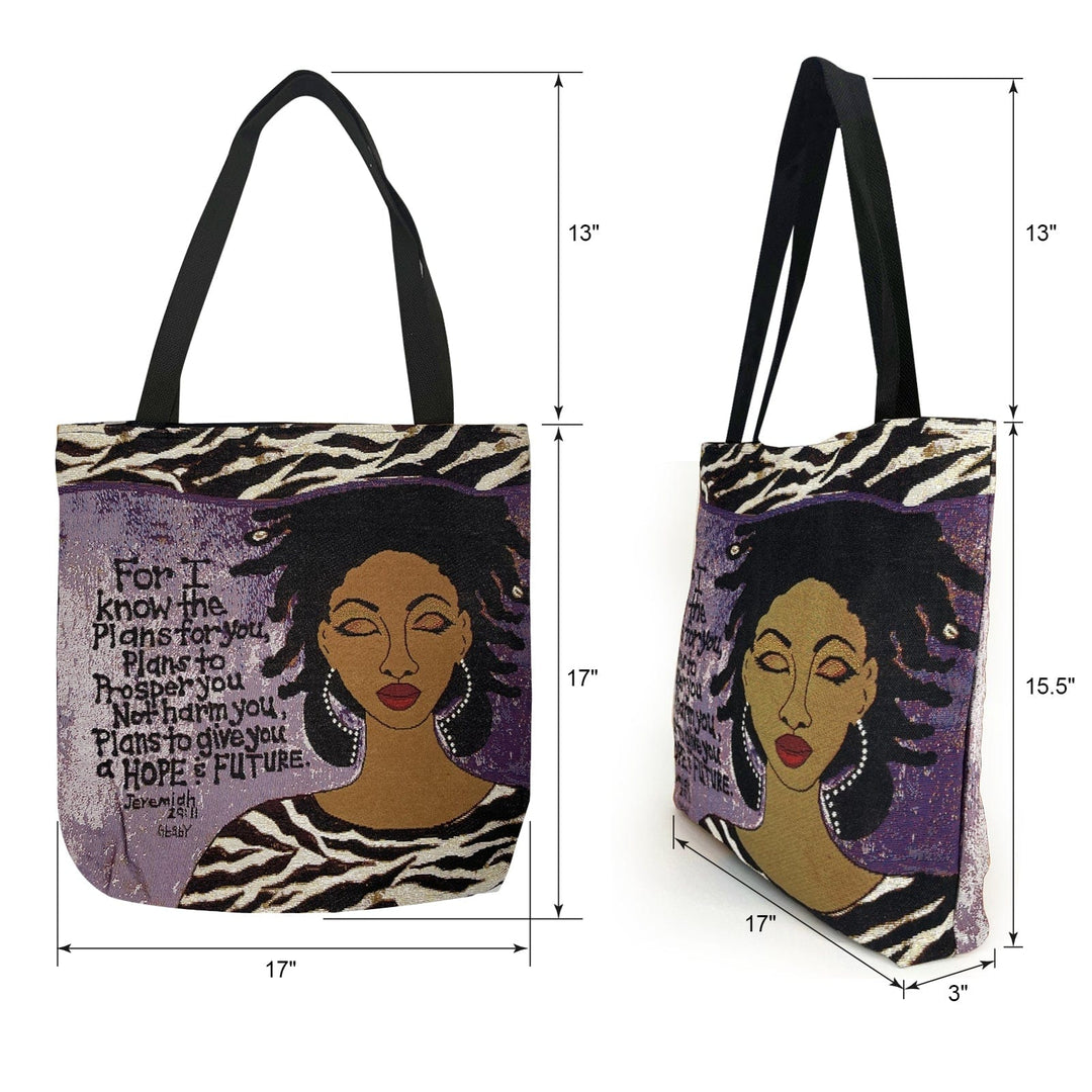 Hope and Future: African American Woven Tote Bag by GBaby (Infographic)