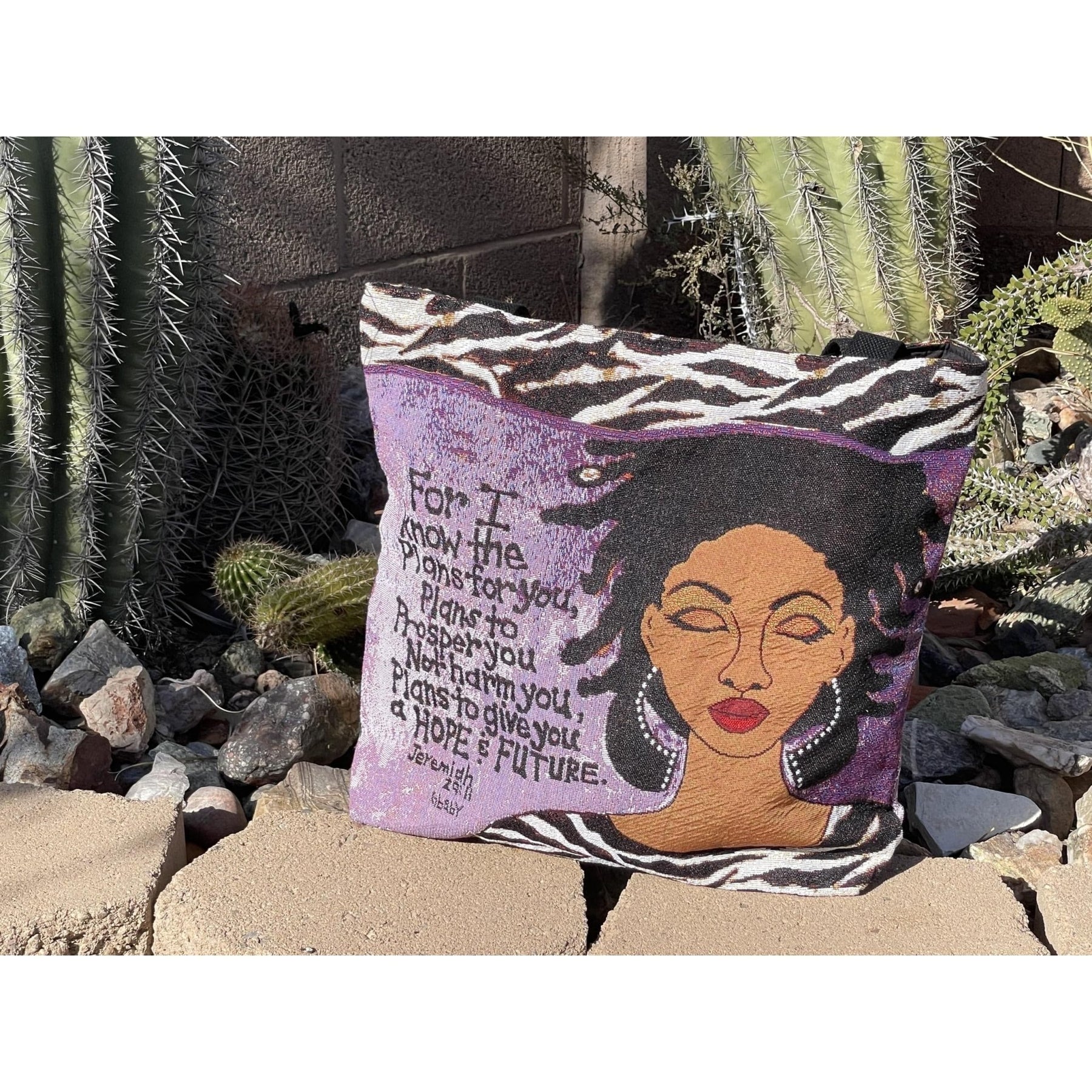 8 of 10: Hope and Future: African American Woven Tote Bag by GBaby (Lifestyle 3)