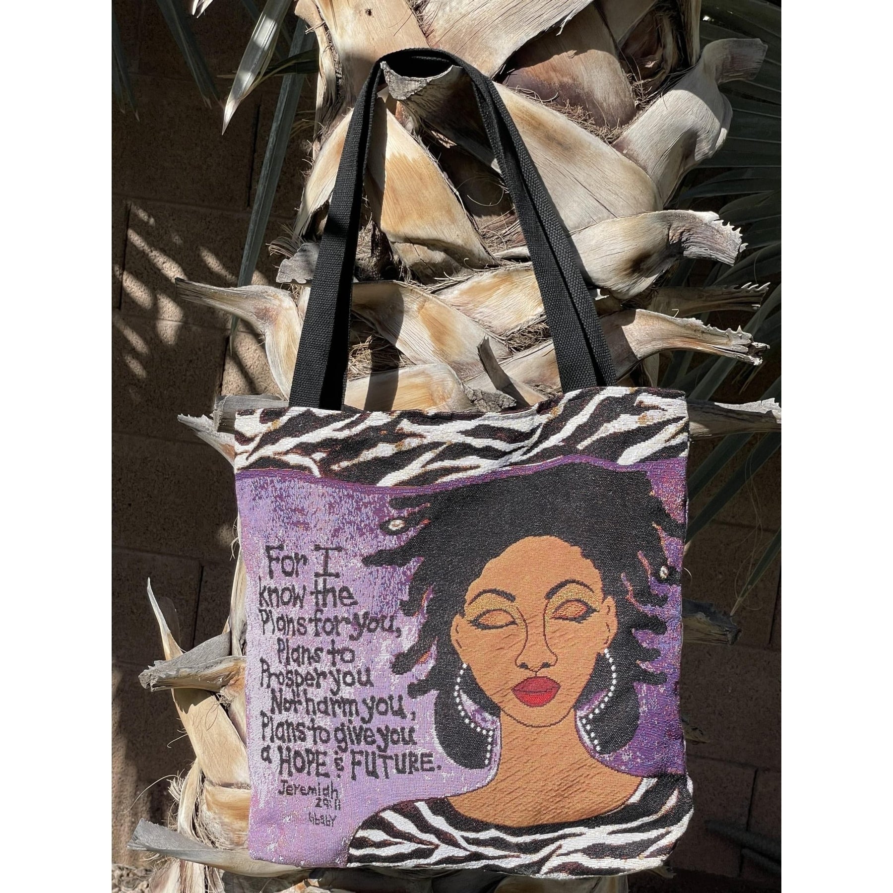 9 of 10: Hope and Future: African American Woven Tote Bag by GBaby (Lifestyle 4)