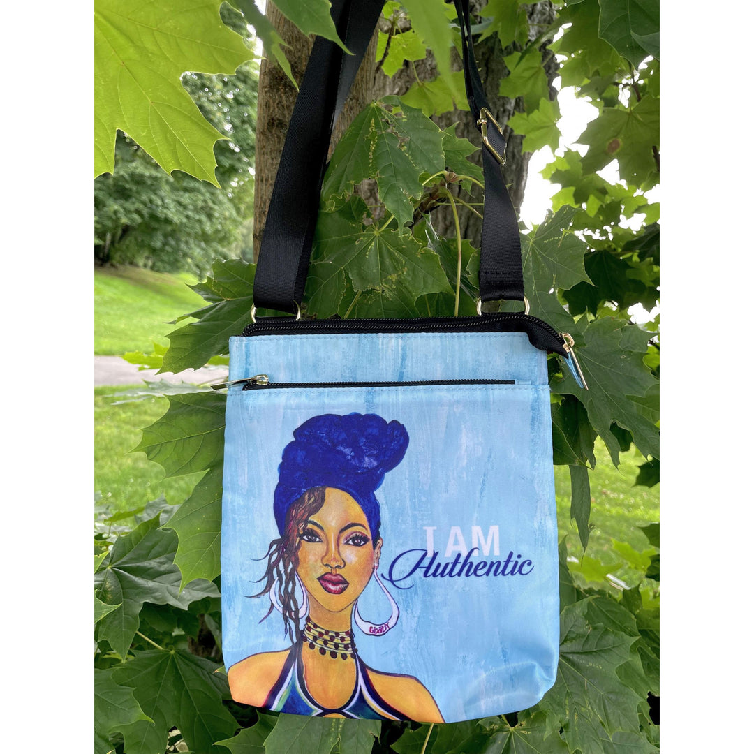 I am Authentic by Sylvia "Gbaby" Cohen: African American Crossbody Travel Purse (Lifestyle 3)