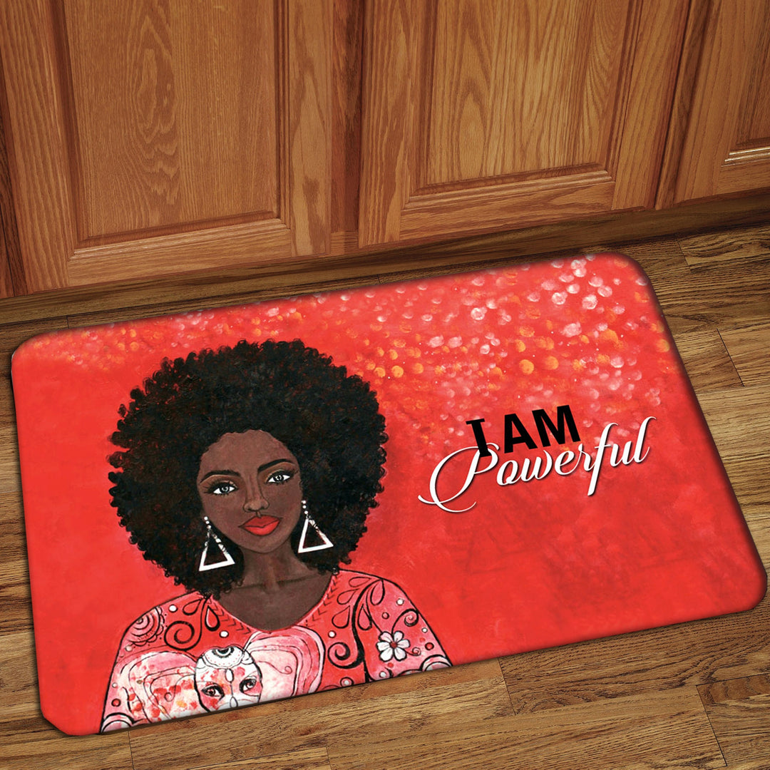 I Am Powerful (Delta Sigma Theta) by Sylvia "Gbaby" Cohen: African American Interior Floor Mat